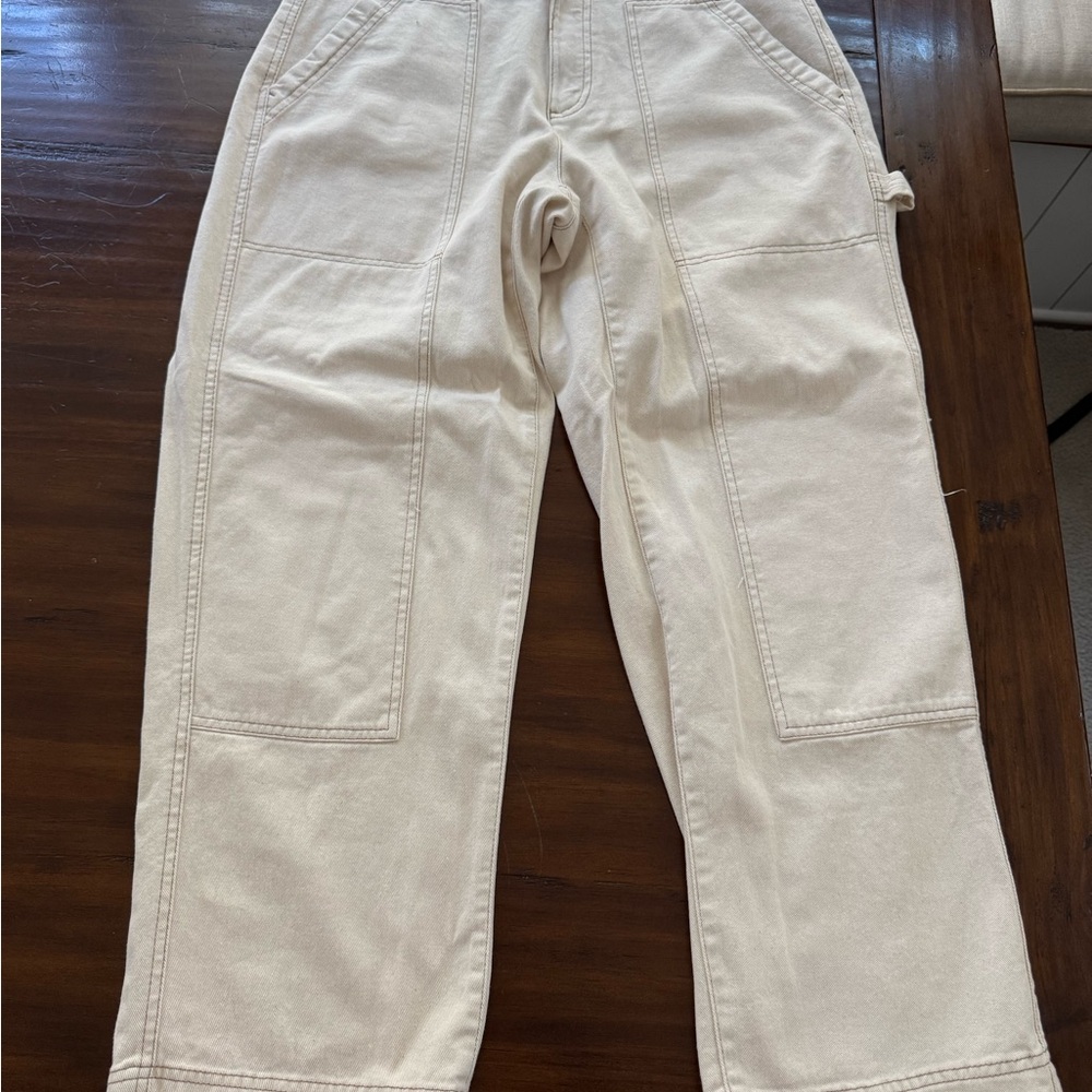 Old Navy Straight High-Rise Cream Utility Pants